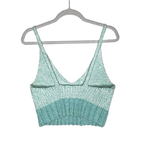 Free People Intimately Here All Day Knit Bralette Brami Crop Top Blue Medium - Picture 9 of 10